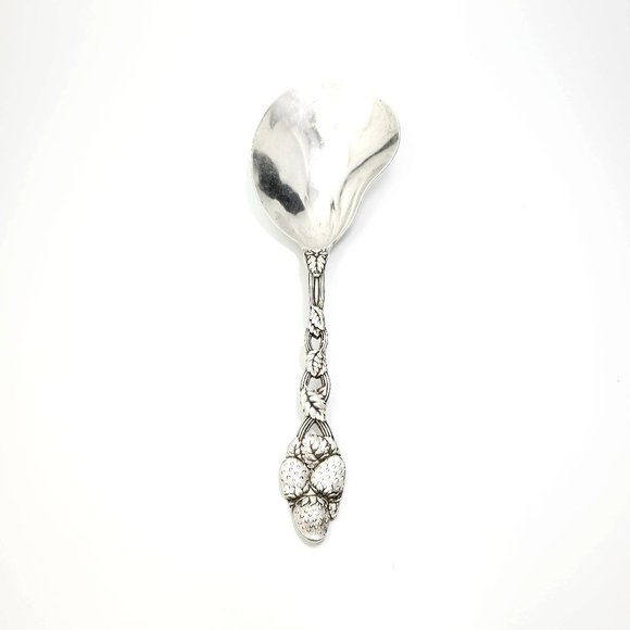 Antique Tiffany & Co. Silver Berry Pattern Casserole Spoon Gold Wash Bowl #8781 - Picture 1 of 9